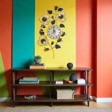 The Sun petal Wall Clock (19 x 35 Inches)